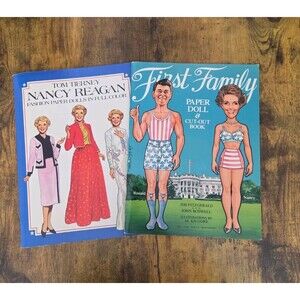 Set Of Two Paper Doll Books Nancy Reagan And Reagan First Family Uncut